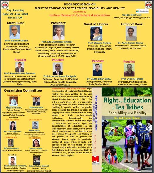 BOOK DISCUSSION ON RIGHT TO EDUCATION OF TEA TRIBES : FEASIBILITY AND REALITY