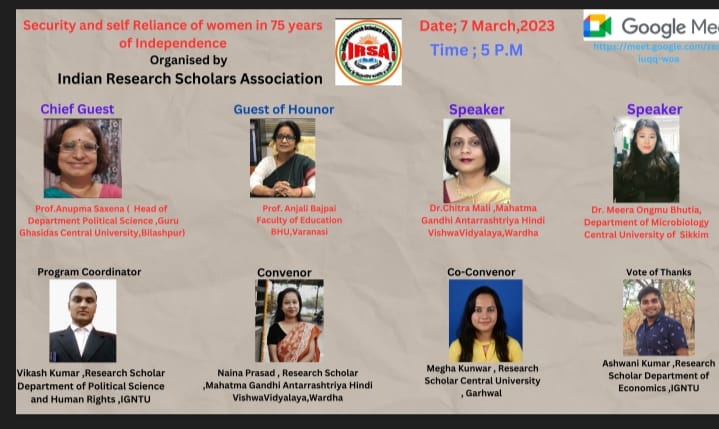 Security and self Reliance of women in 75 years of independence