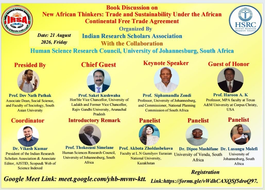 Book Discussion on New African Thinkers: Trade and Sustainability Under the African Continental Free Trade Agreement
